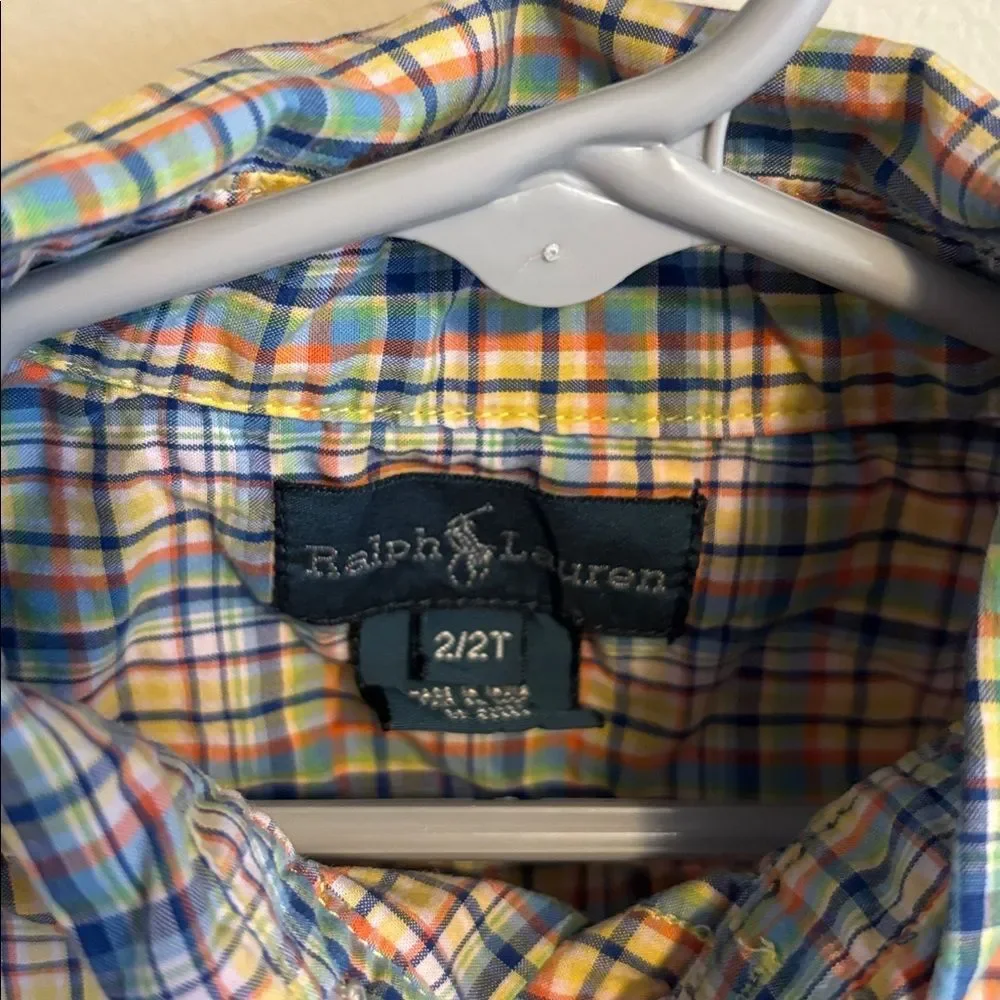 Ralph Lauren Multicolor Plaid Button-Down Shirt kids size 2T